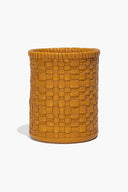 WOVEN LEATHER CANDLE | GOLDENROD