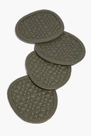 WOVEN LEATHER COASTERS | MOSS
