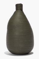LARGE LEATHER WRAPPED VASE | MOSS