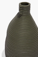 LARGE LEATHER WRAPPED VASE | MOSS