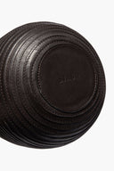 LARGE LEATHER WRAPPED VASE | ESPRESSO