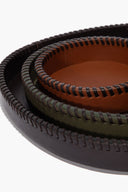 STACKABLE LEATHER TRAYS | ESPRESSO MOSS TAN