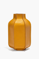 GLASS LEATHER BOTTLE VASE | GOLDENROD