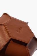 GLASS LEATHER BOTTLE VASE | TAN