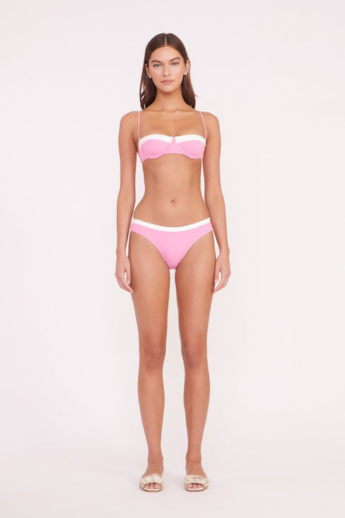 Go to GEMMA BIKINI BOTTOM CORAL PINK WHITE view 2