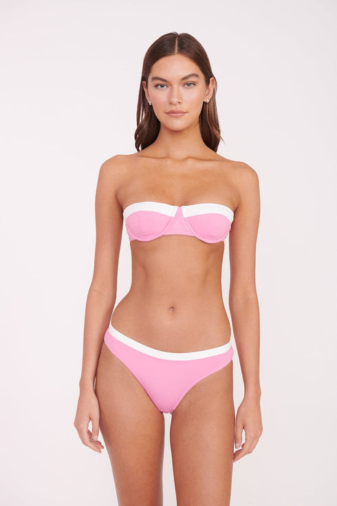Go to GEMMA BIKINI BOTTOM CORAL PINK WHITE view 1