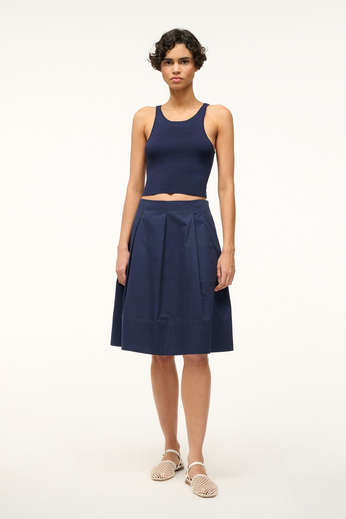 Image LONDON SKIRT | NAVY 1 of 5 and Clicking this image will trigger a zoom pop-up