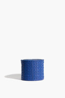 LARGE ROWE WOVEN LEATHER CANDLE | HENRY BLUE HENRY BLUE