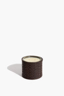 LARGE ROWE WOVEN LEATHER CANDLE | ESPRESSO ESPRESSO