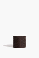 LARGE ROWE WOVEN LEATHER CANDLE | ESPRESSO ESPRESSO
