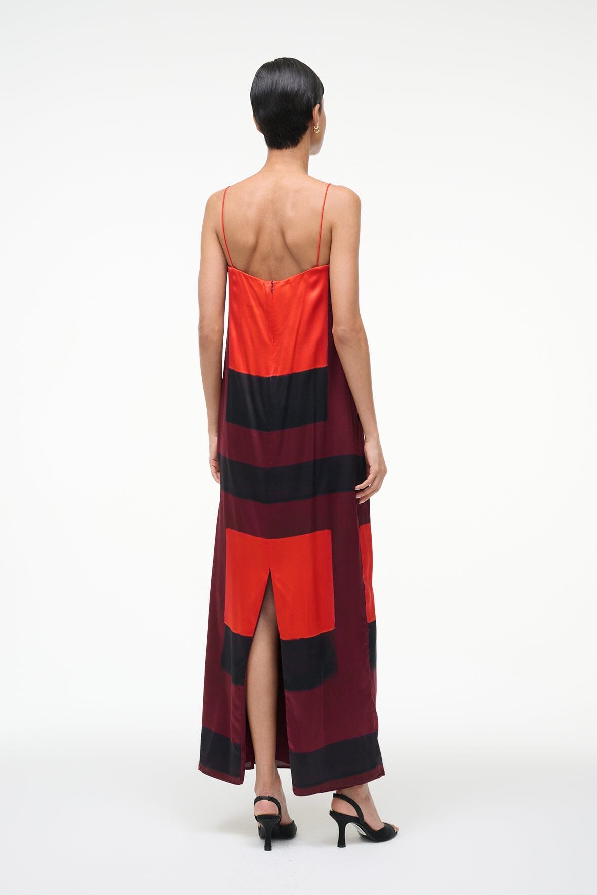 Image MAE SILK DRESS | RUBY PRISM 3 of 6 and Clicking this image will trigger a zoom pop-up