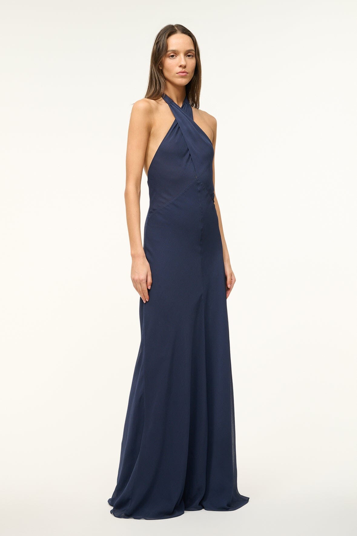 Image DAWN MAXI DRESS | NAVY 4 of 5 and Clicking this image will trigger a zoom pop-up