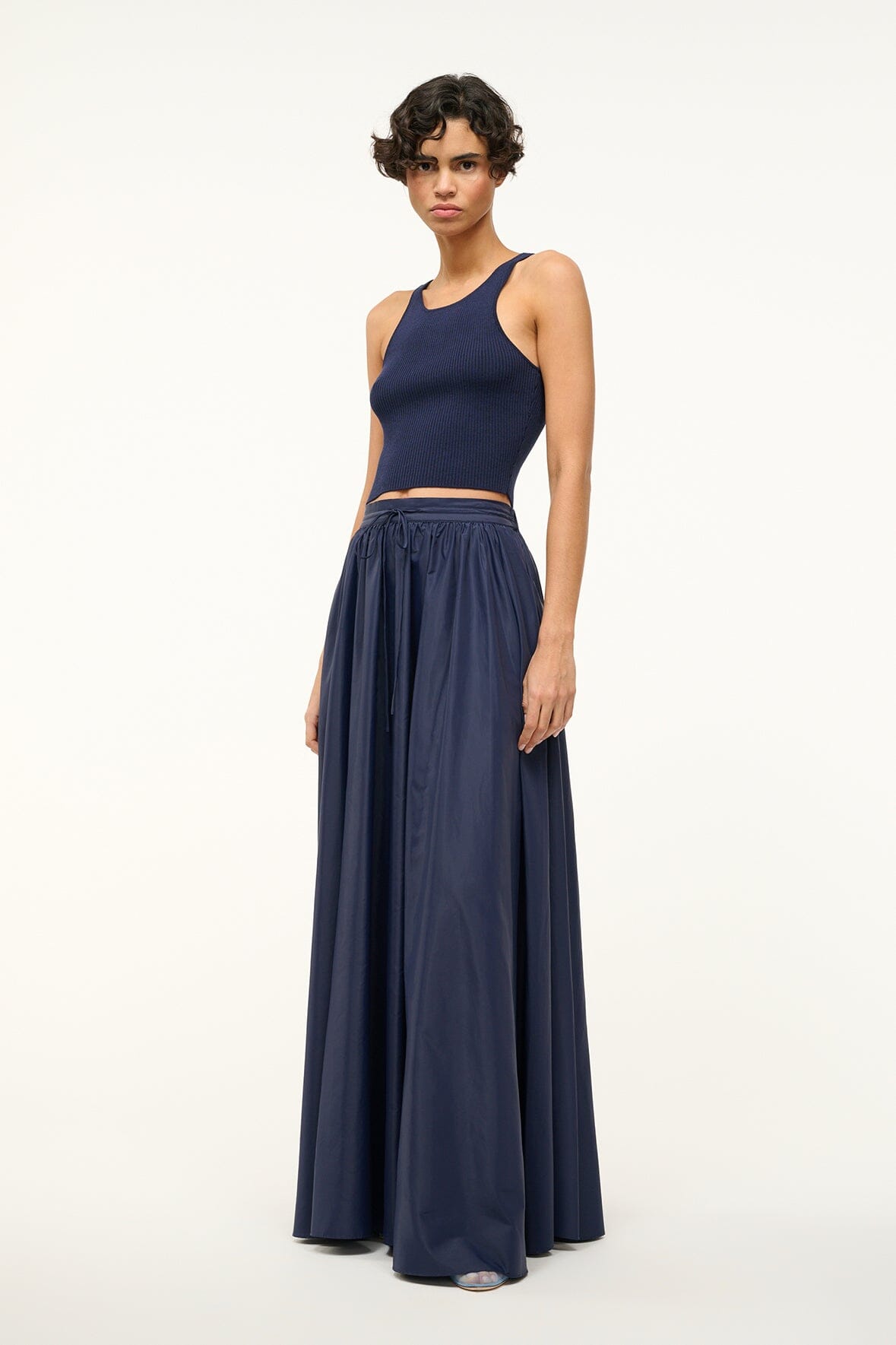 Image MAXI EDEN SKIRT | NAVY 1 of 5 and Clicking this image will trigger a zoom pop-up