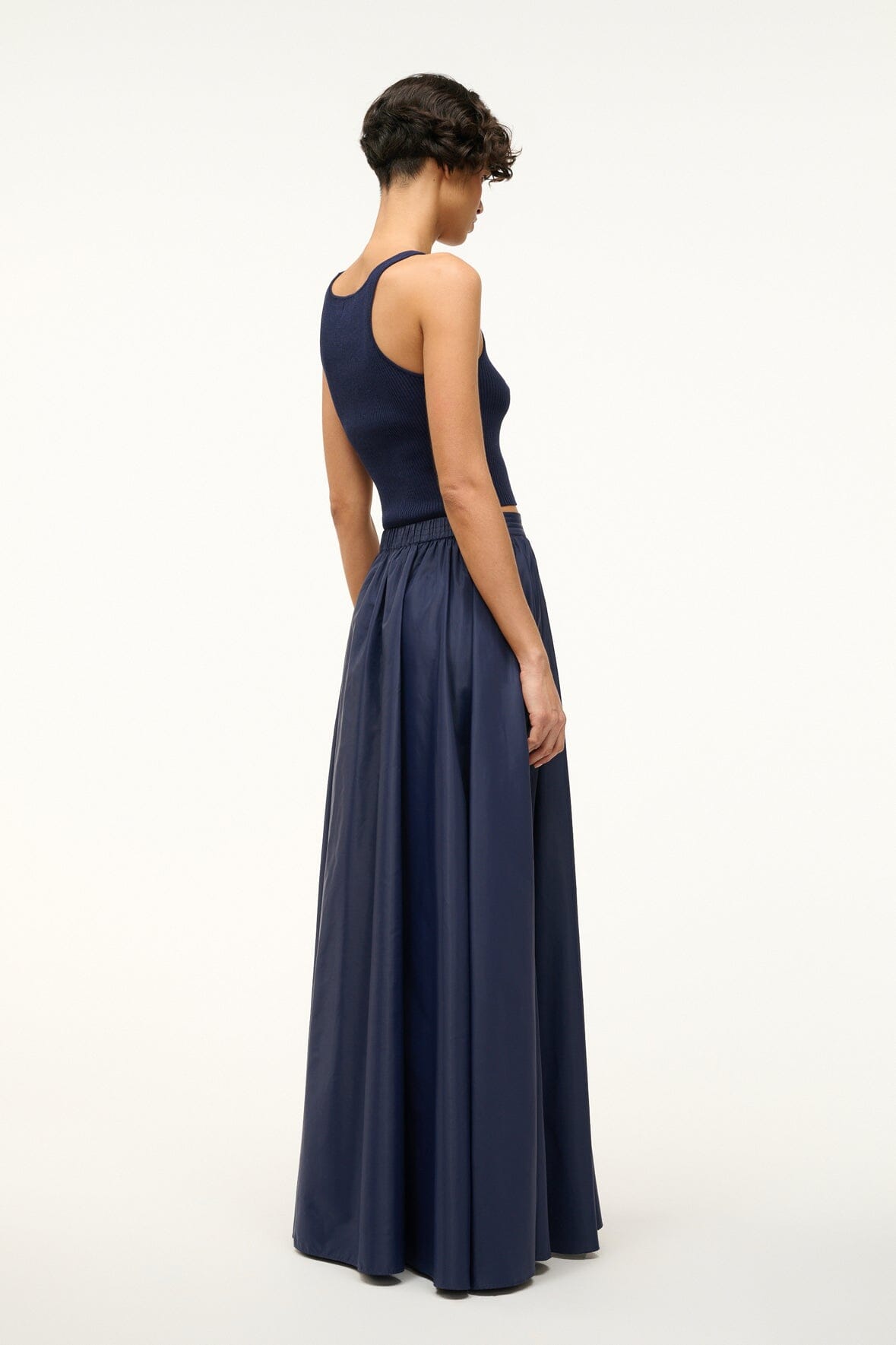 Image MAXI EDEN SKIRT | NAVY 3 of 5 and Clicking this image will trigger a zoom pop-up