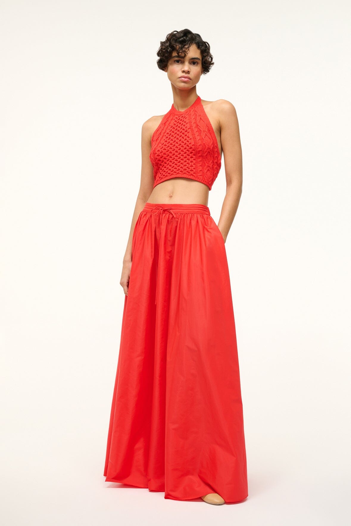 Image MAXI EDEN SKIRT | RED ROSE 1 of 5 and Clicking this image will trigger a zoom pop-up