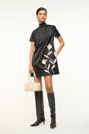 Image MINI ILANA DRESS | BLACK SATIN 1 of 6