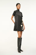 Image MINI ILANA DRESS | BLACK SATIN 4 of 6