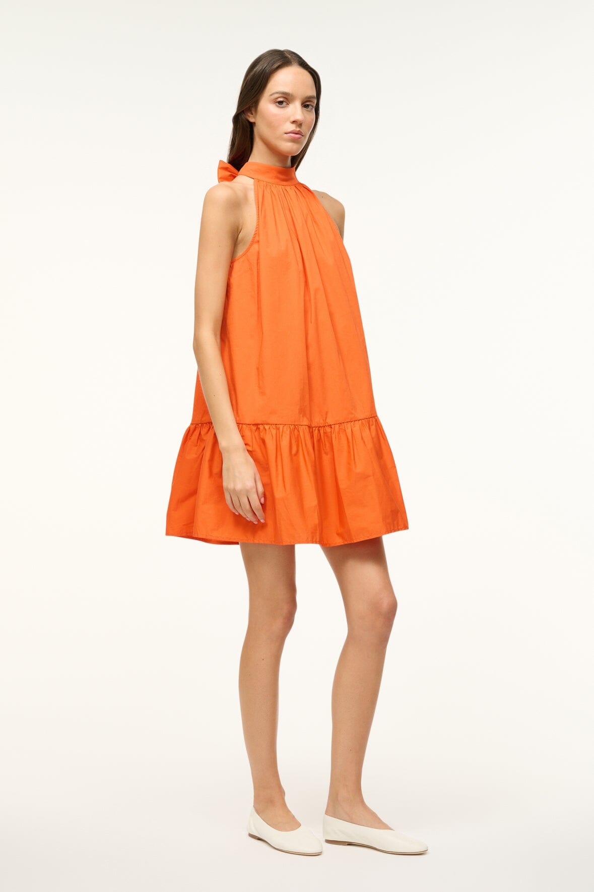 Image MINI MARLOWE DRESS | TANGERINE 3 of 6 and Clicking this image will trigger a zoom pop-up