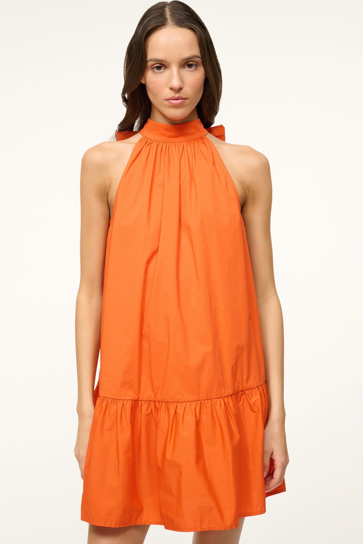 Image MINI MARLOWE DRESS | TANGERINE 4 of 6 and Clicking this image will trigger a zoom pop-up