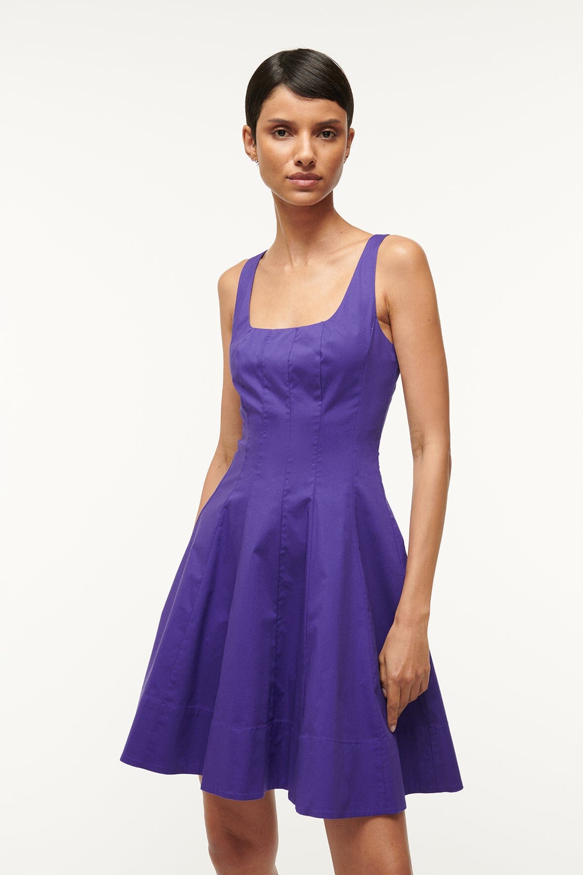STAUD polished-finish spaghetti-strap dress - Purple