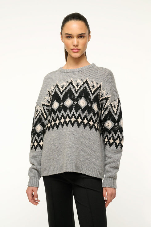 Go to MORITZ SWEATER HEATHER GREY MULTI FAIRISLE view 1