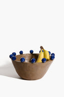 MOON RIM BOWL | BROWN AND COBALT BLUE GLAZE BROWN AND COBALT BLUE GLAZE