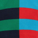 Close-up of multi-color cabana stripe knit on pet sweater fabric