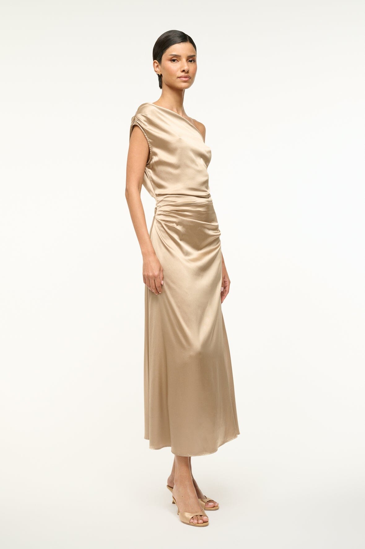 Image PHARE SILK DRESS | BIRCH 2 of 4 and Clicking this image will trigger a zoom pop-up