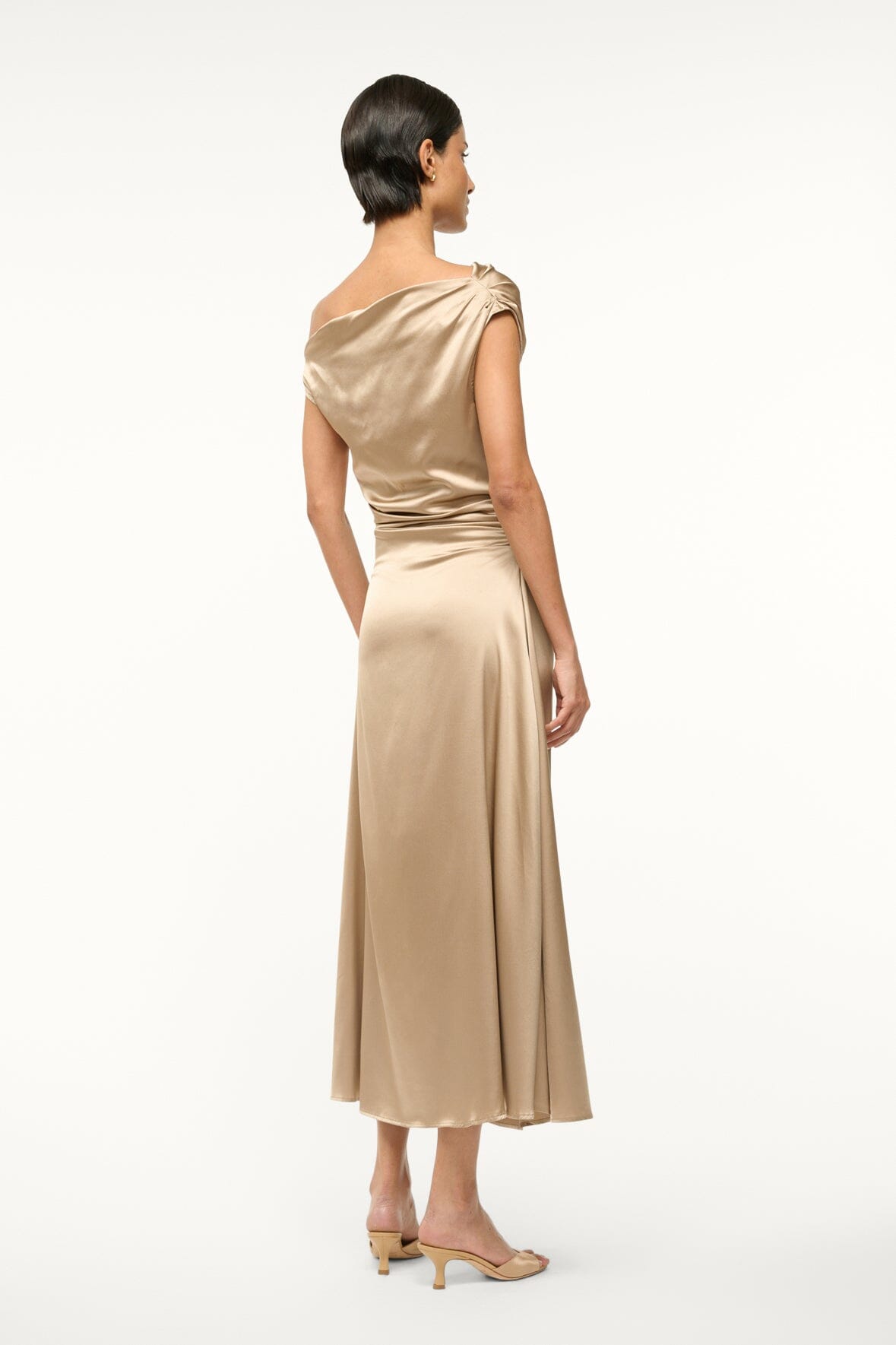 Image PHARE SILK DRESS | BIRCH 3 of 4 and Clicking this image will trigger a zoom pop-up