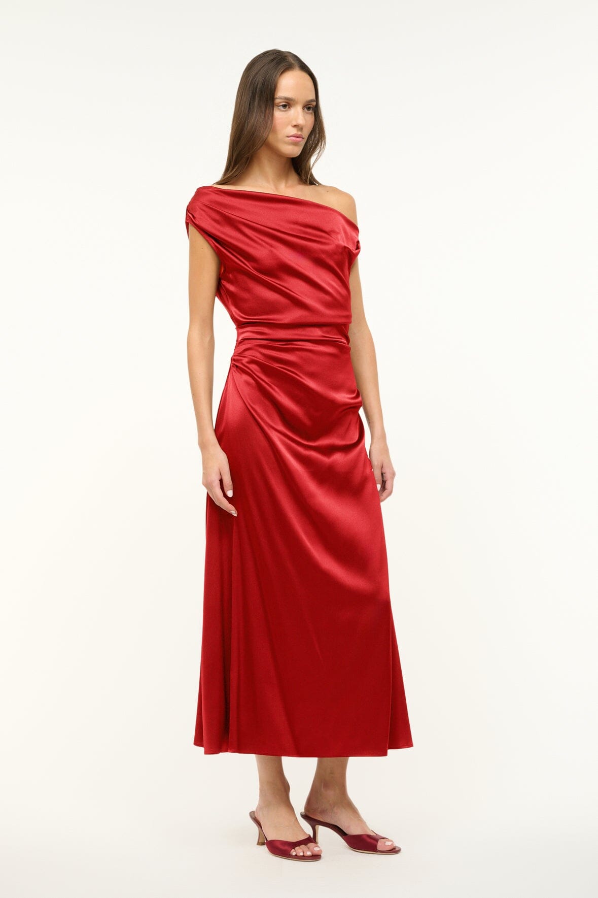 Image PHARE SILK DRESS | ROUGE 3 of 4 and Clicking this image will trigger a zoom pop-up