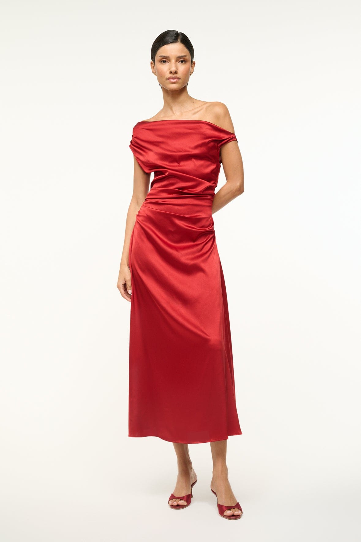 Image PHARE SILK DRESS | ROUGE 1 of 5 and Clicking this image will trigger a zoom pop-up