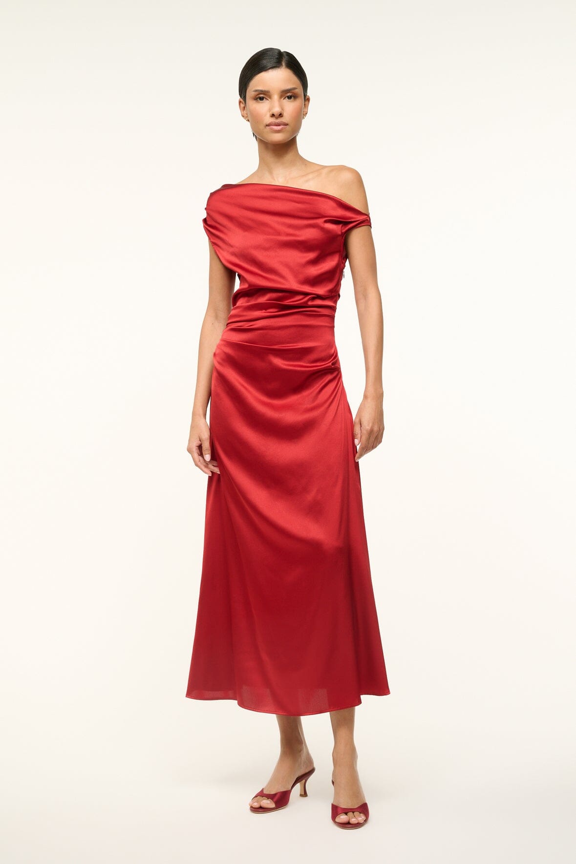 Image PHARE SILK DRESS | ROUGE 4 of 5 and Clicking this image will trigger a zoom pop-up