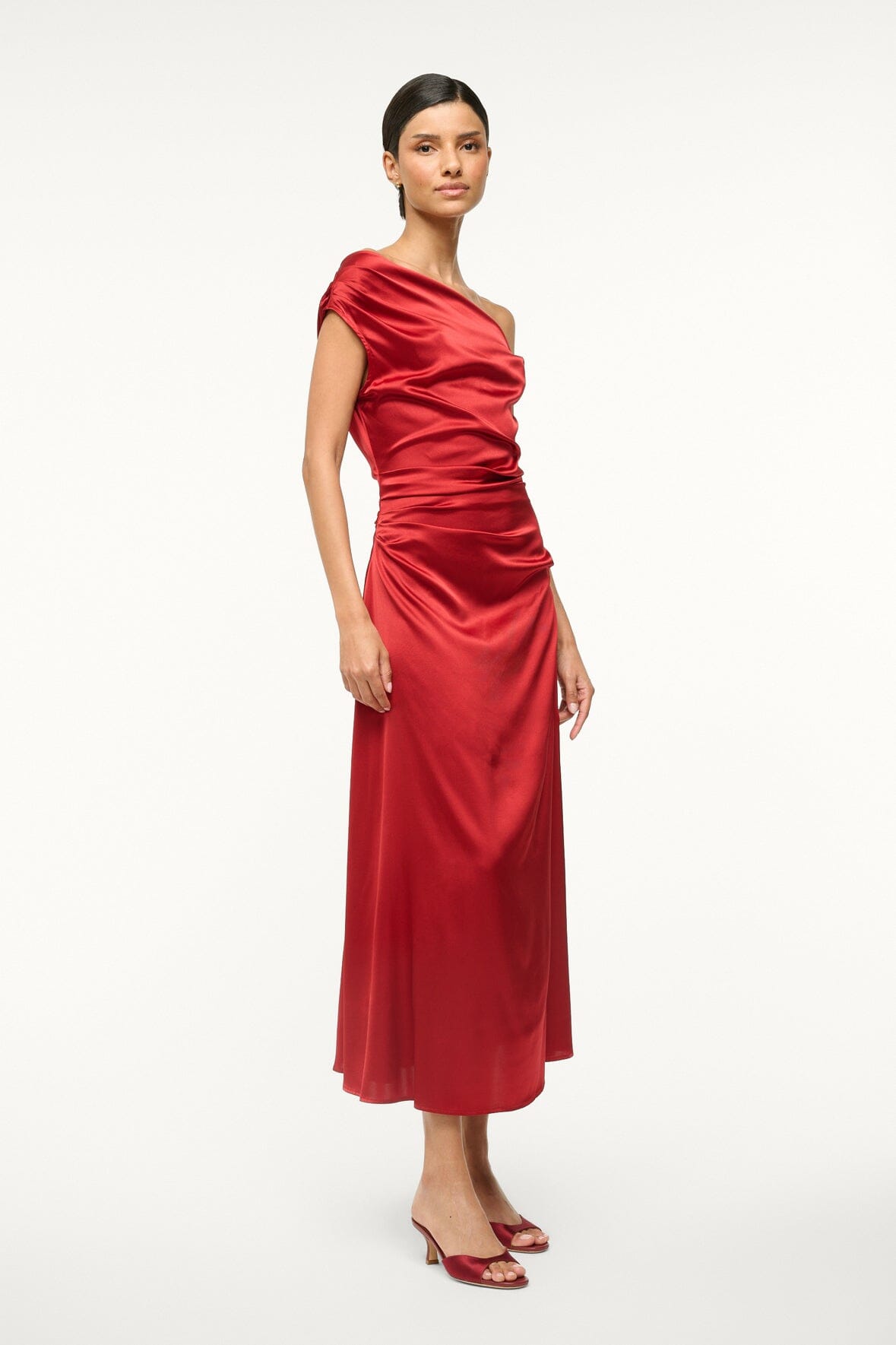 Image PHARE SILK DRESS | ROUGE 2 of 5 and Clicking this image will trigger a zoom pop-up