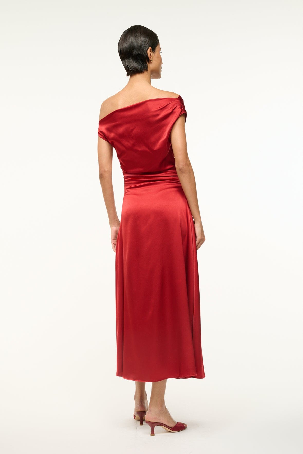 Image PHARE SILK DRESS | ROUGE 3 of 5 and Clicking this image will trigger a zoom pop-up