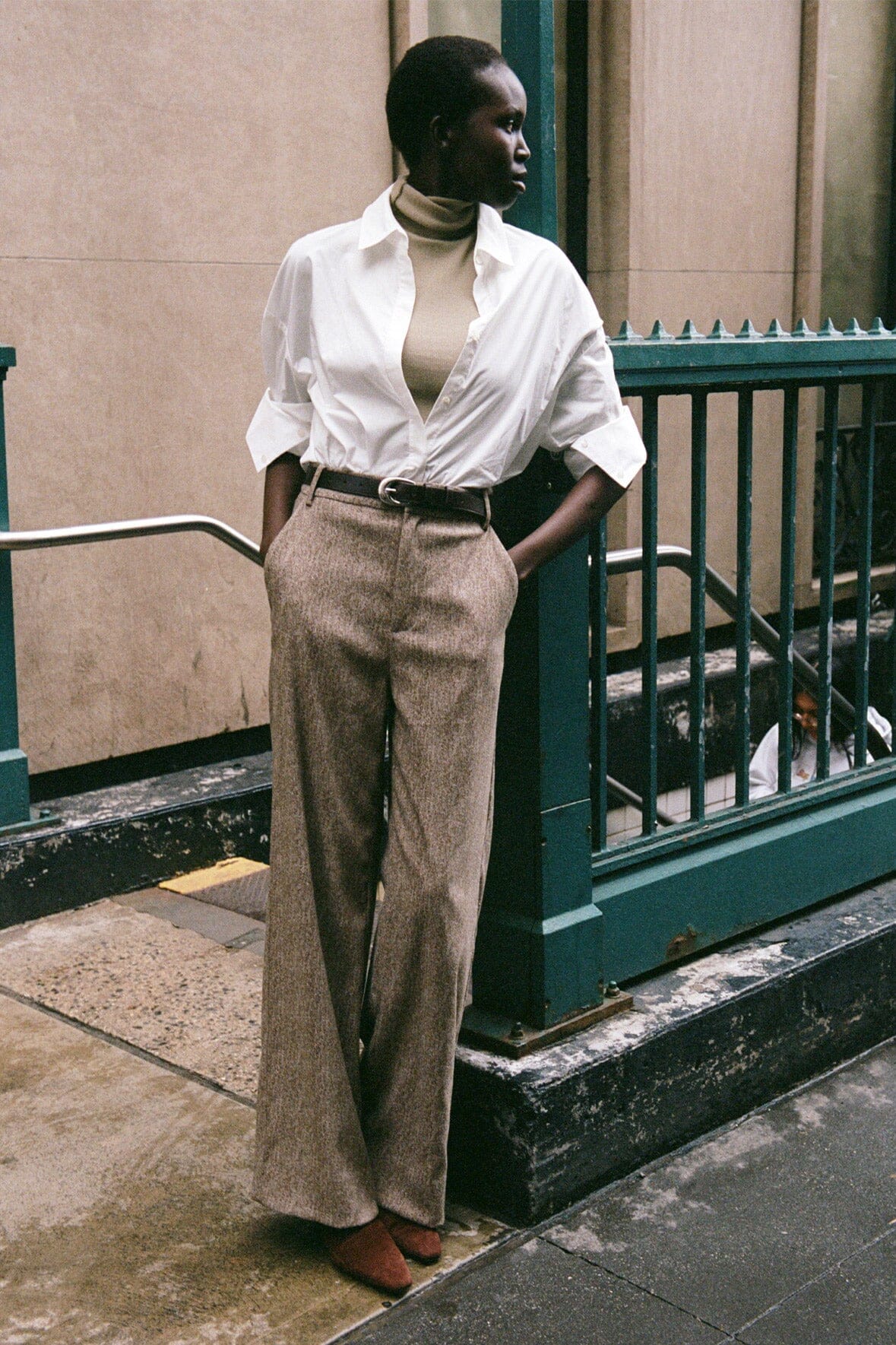 Image PRINCE HERRINGBONE PANT | MOCHA 5 of 6 and Clicking this image will trigger a zoom pop-up