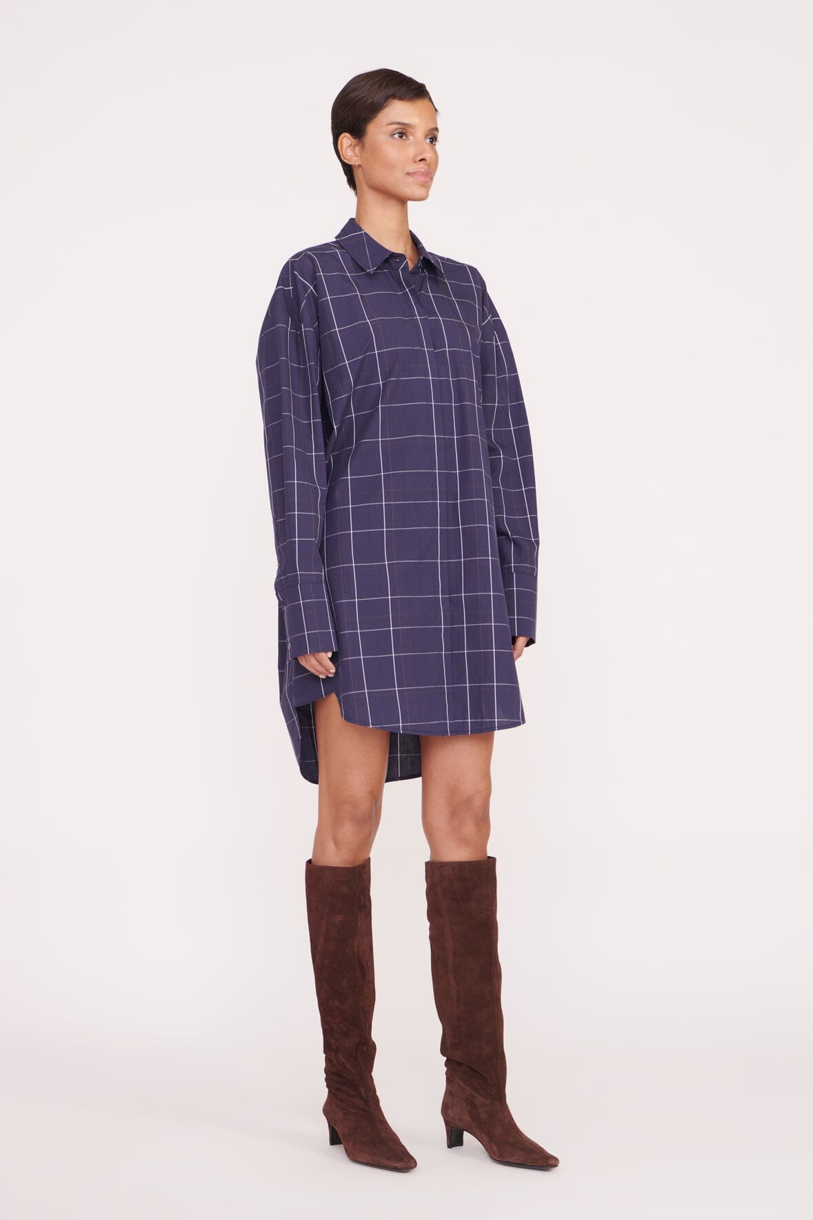 COLTON DRESS NAVY PLAID