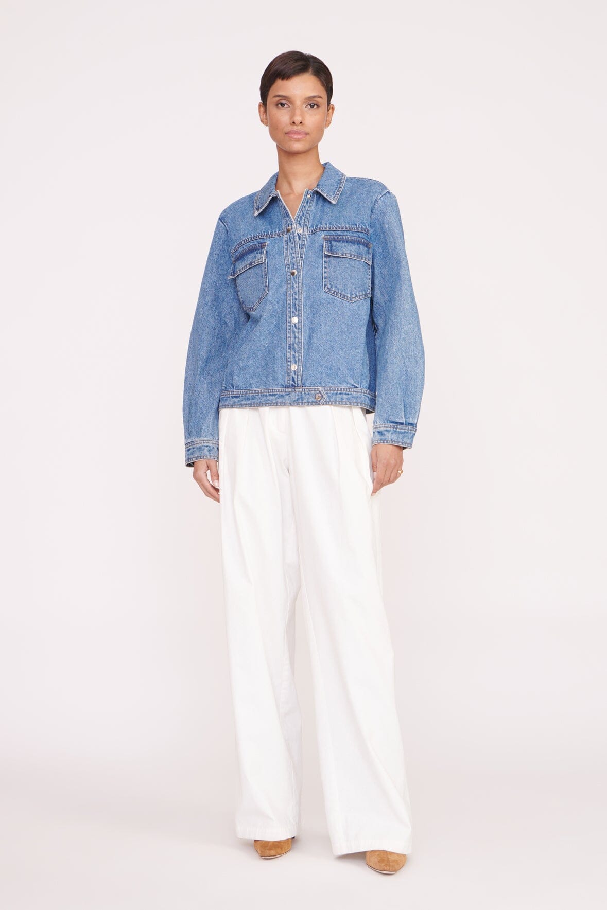 STAUD CUSTOM CLASSIC OVERSIZED RYAN JACKET | MEDIUM WASH