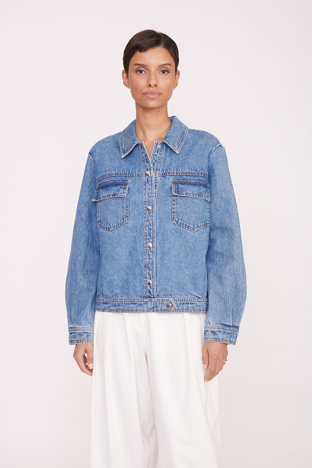 CUSTOM STAUD x C.BONZ OVERSIZED RYAN DENIM JACKET MEDIUM WASH