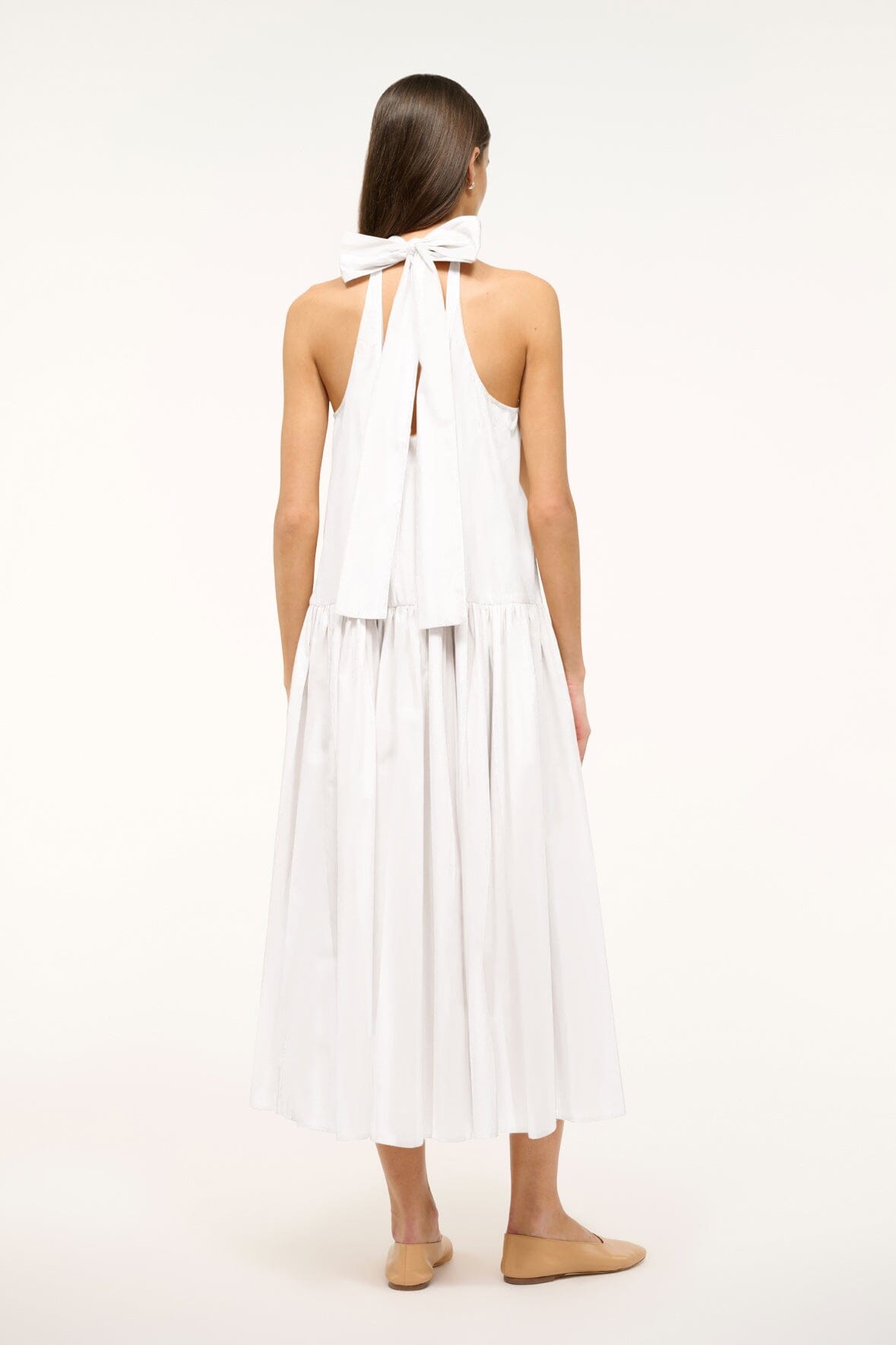 Image MIDI MARLOWE DRESS | WHITE 4 of 4 and Clicking this image will trigger a zoom pop-up