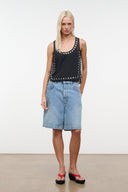 CARA TOP | BLACK STUDS BLACK STUDS / XS