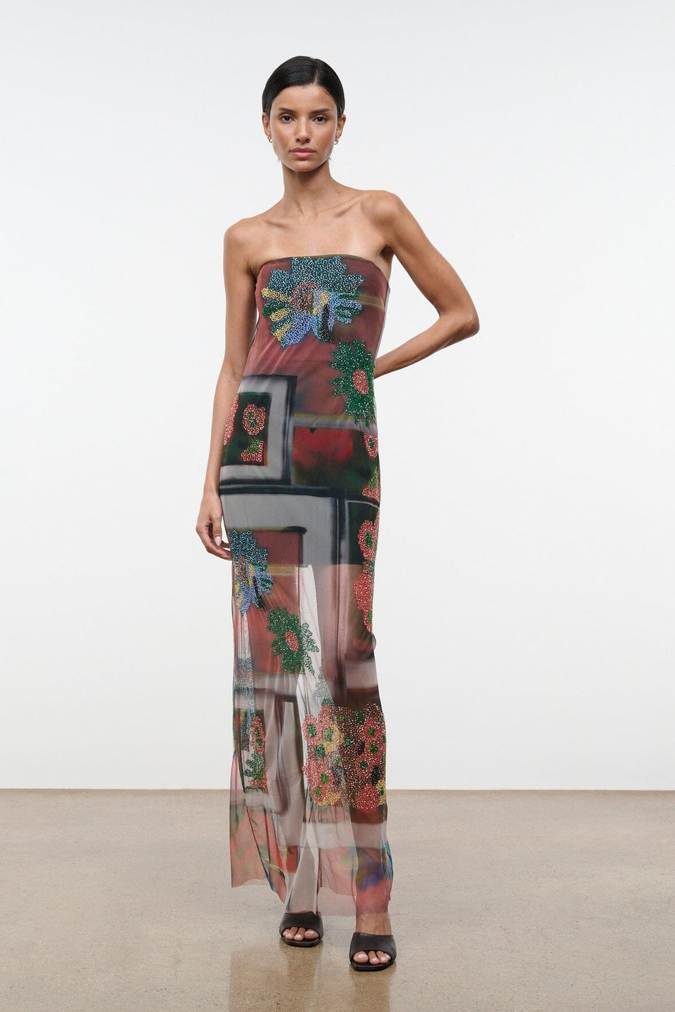 LILIANA DRESS BEADED SUPERBLOOM SCARF