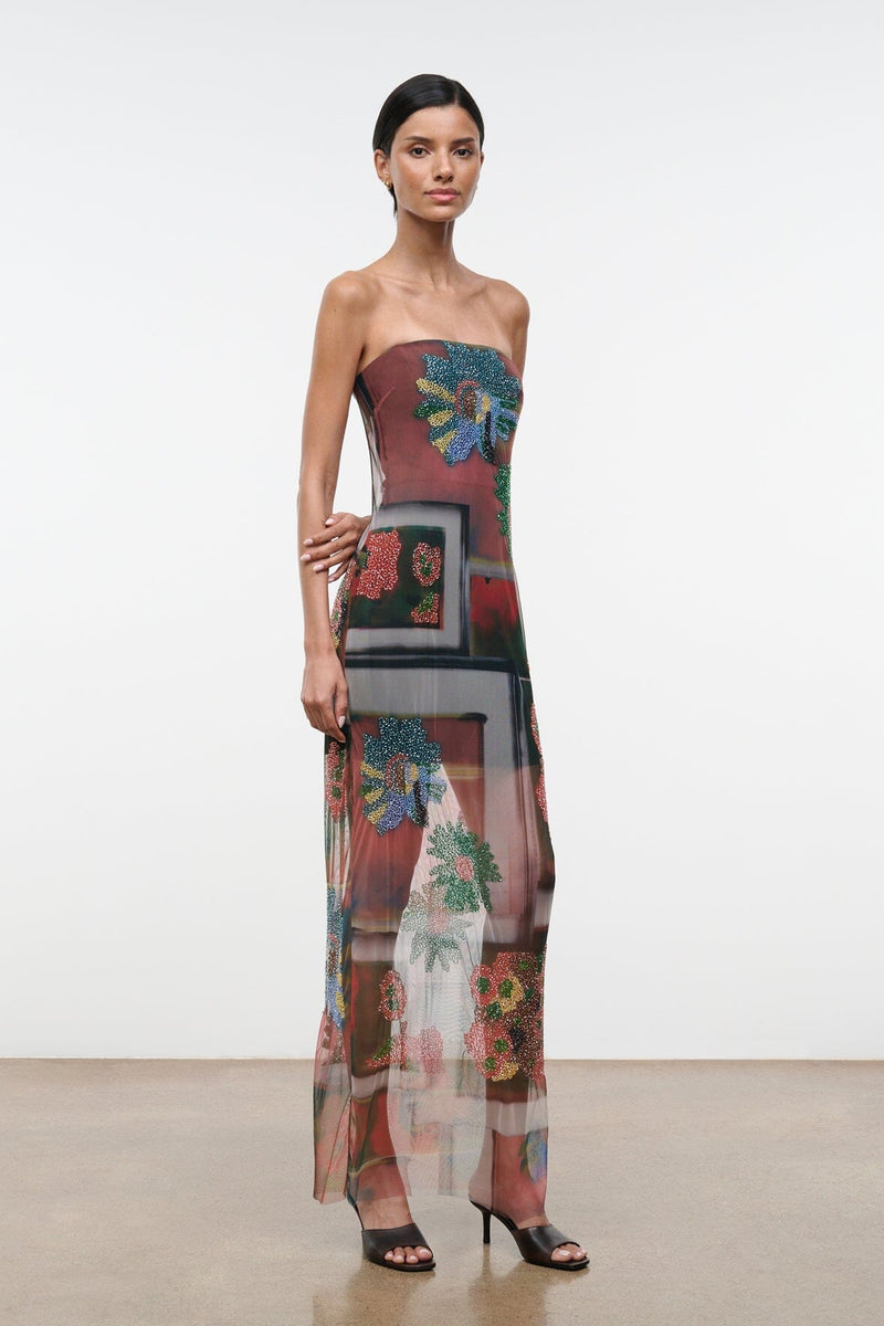 LILIANA DRESS BEADED SUPERBLOOM SCARF