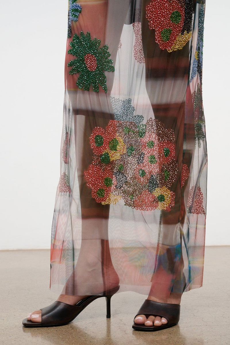 LILIANA DRESS BEADED SUPERBLOOM SCARF