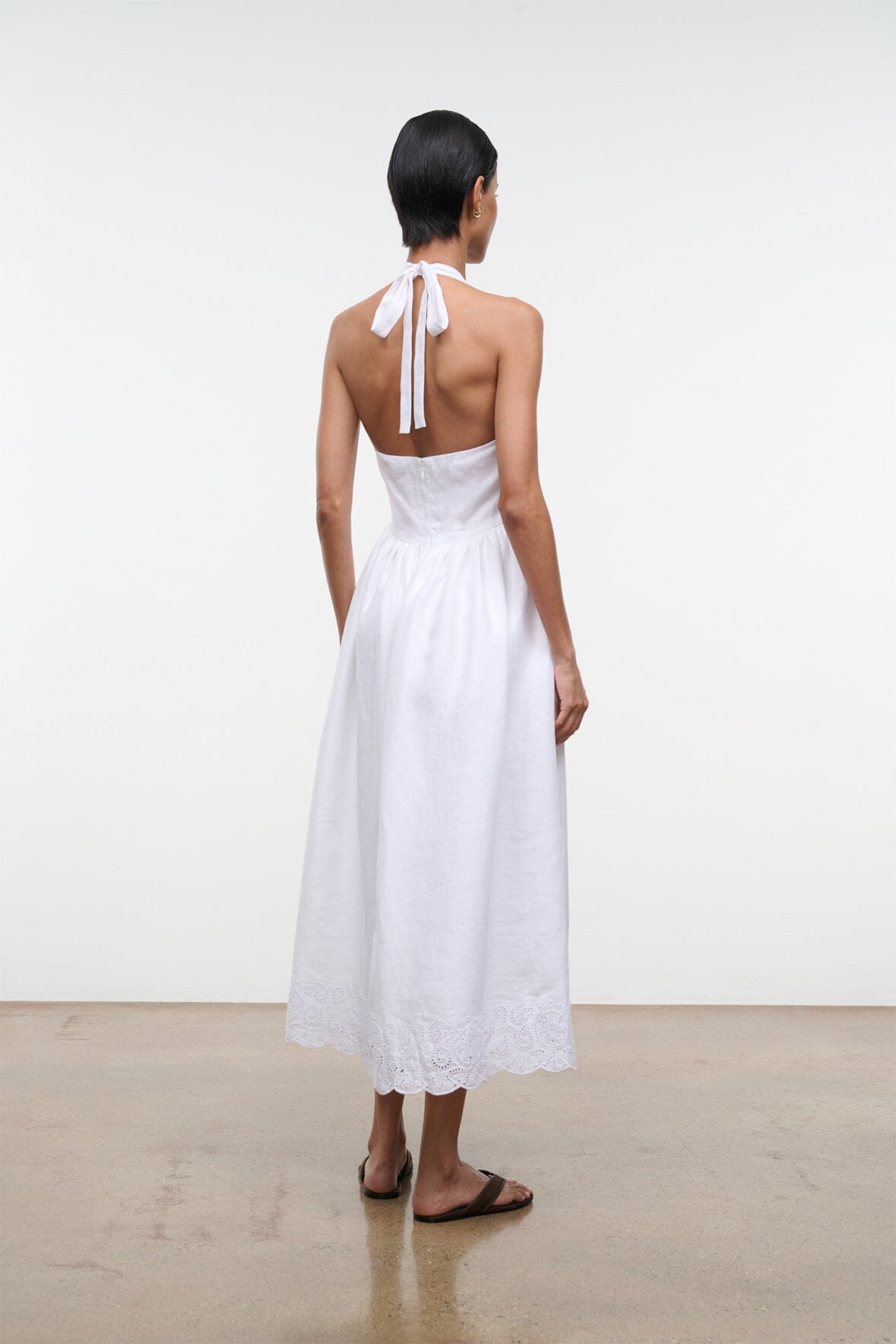 STAUD, Grazia Linen Dress in White, Size 4 STAUD, Grazia Linen Dress in White, Size 4