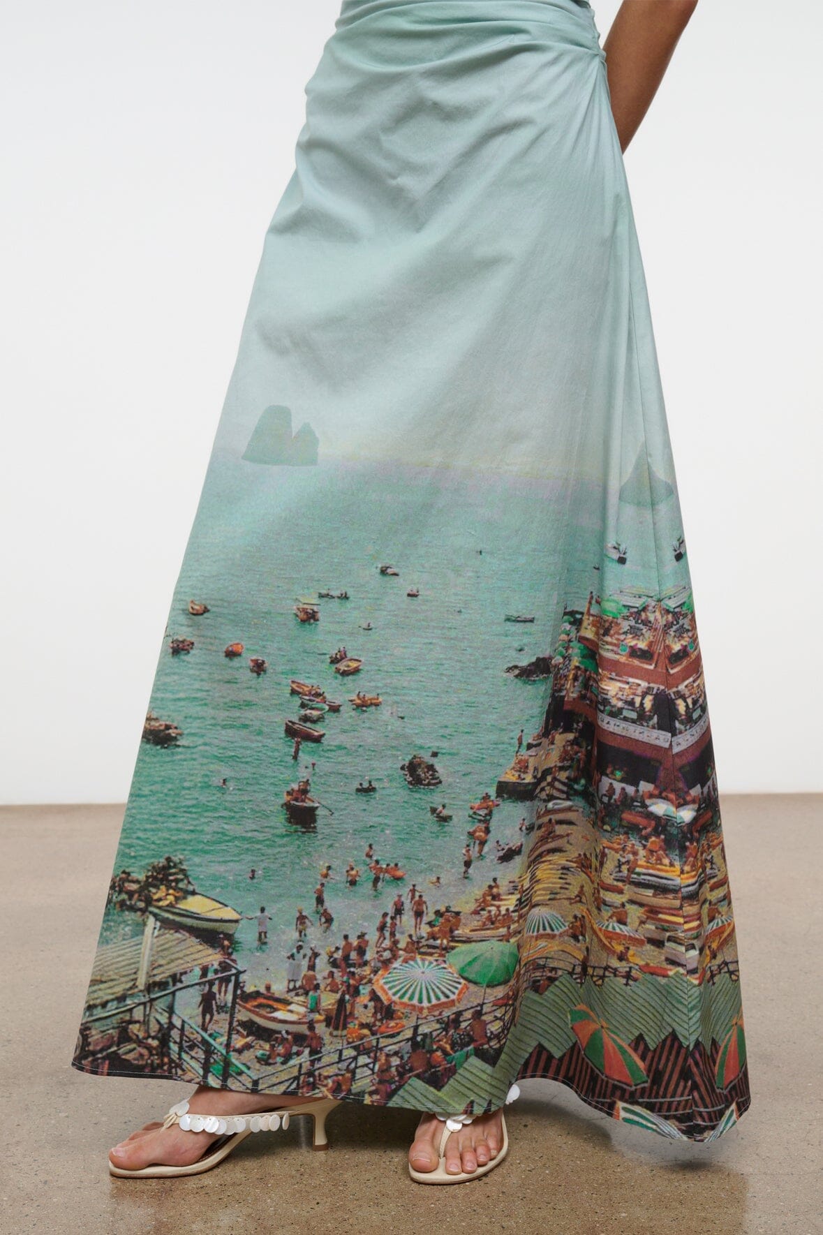 staud phare striped off-the-shoulder maxi dress Phare Silk Maxi Dress