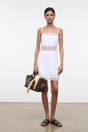 STAUD, Amalina Linen Mini Dress in White, Size 0 STAUD, Amalina Linen Mini Dress in White, Size 0