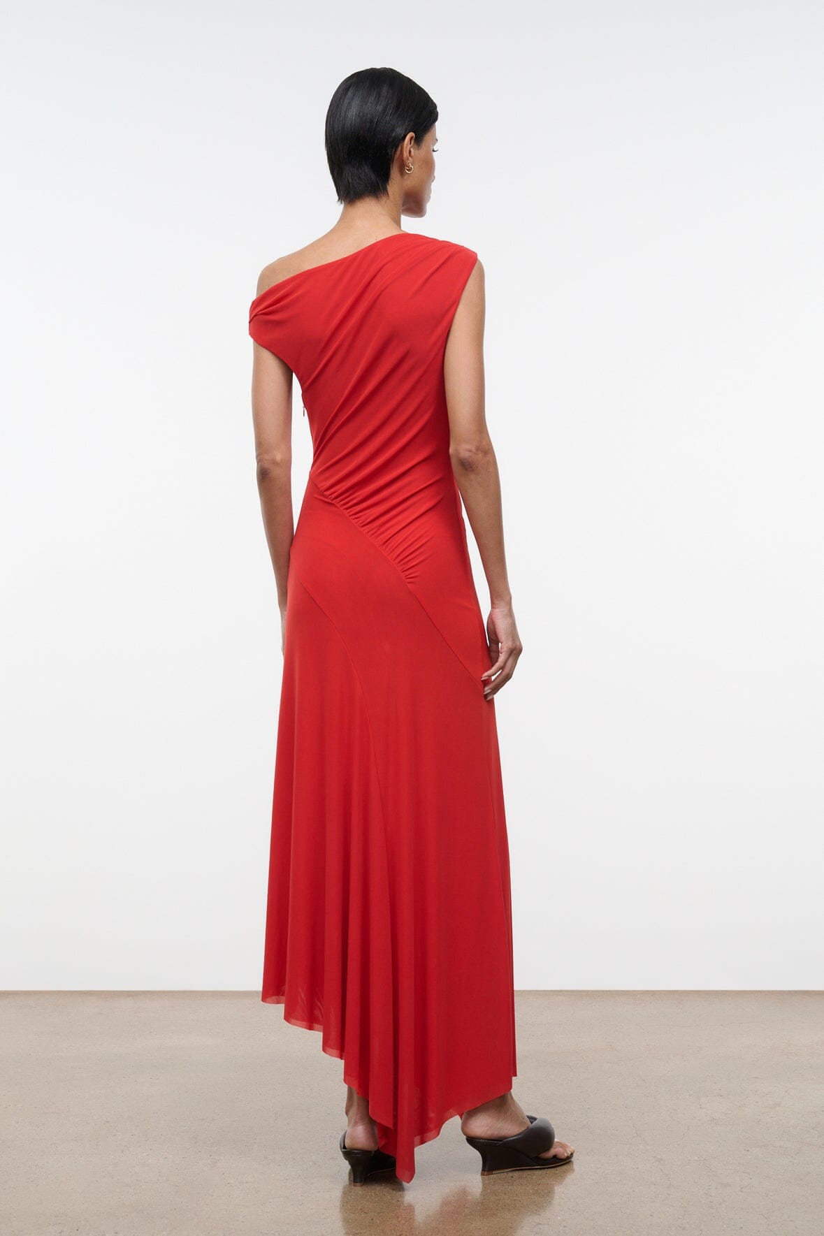 tomato red dress Cotton Gauze Midi - Casual Dresses 100% Rayon Women's Tomato Red Double Layer