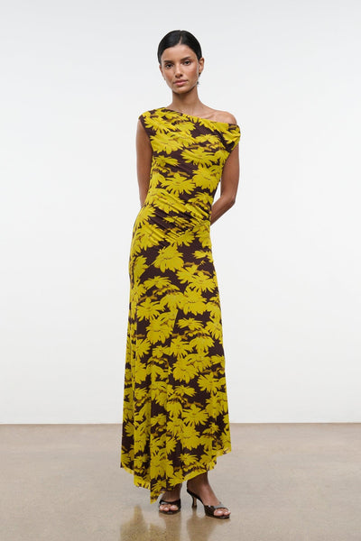 staud yellow maxi dress Women's Amaris Floral Jersey - Golden Daisy ProductID: 84565 Crafted from a packable A-Line Floor Length Beaded Size:12-18m US numeric