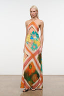 STAUD, Cubism Dress in Superbloom Scarf, Size 12