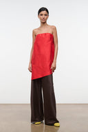 GEORGIA SILK CONVERTIBLE TOP | RED ROSE RED ROSE / XS